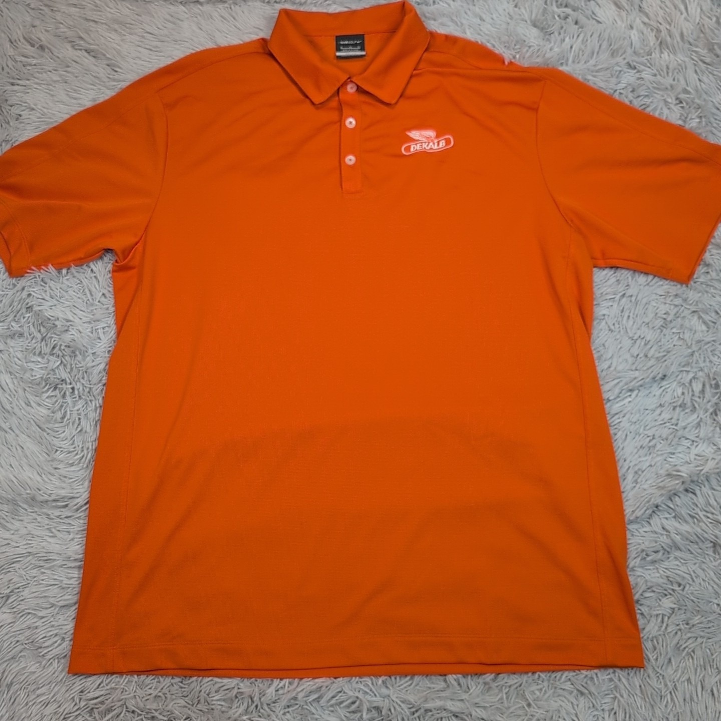 Nike Shirt Mens Xl Orange Golf Polo Dri Fit Dekalb Casual Comfort Preppy